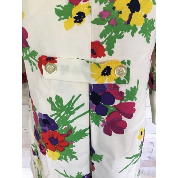 Vintage David Crystal Multicolor Floral Long Jacket Coat medium - Picture 7 of 12